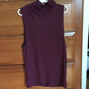 AEO Sleeveless Maroon Turtleneck